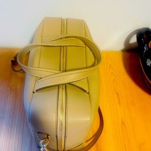 Tory Burch Block T-Pebbled Leather Zip Satchel Bag